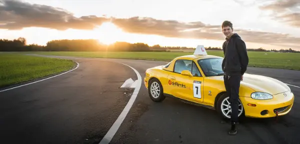 Junior MX5 Driver at the London Motor Circuit